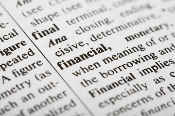 Fototapeta premium The definition of Financial