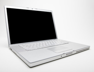 A laptop computer isolated on a white background