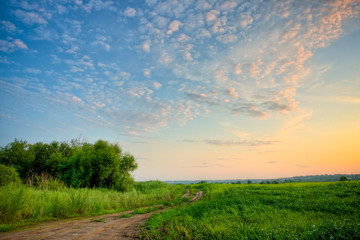 sunset above the road