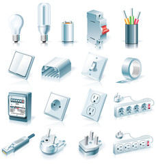 Vector electrical supplies icon set