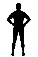 Fototapeta na wymiar Silhouette of man in underwear