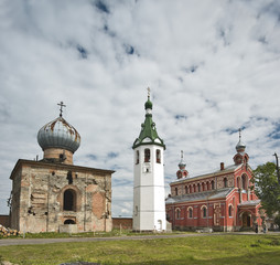 Fototapeta na wymiar Churches and white belltower
