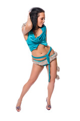 Fototapeta premium Hot dancer on white background