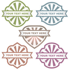 Set of various colored elements