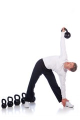 Obraz premium sportsman training with heavy weights