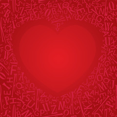 letter vector background with heart