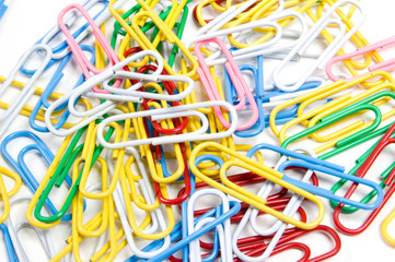 coloured paperclips background