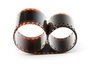 negative 35 mm color film isolated on the white background