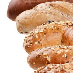 Group of different bread products