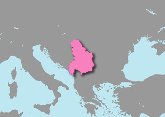 Fototapeta na wymiar mappa Jugoslavia 3d