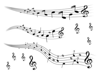 Noten mit Notenschl&uuml;ssel