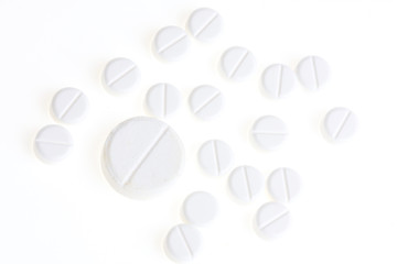 Pills on a white background