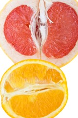 Fresh grapefruit and orange - organic background