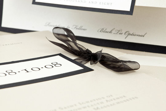 Champagne Colored Wedding Invitation, Shallow Depth Of Field