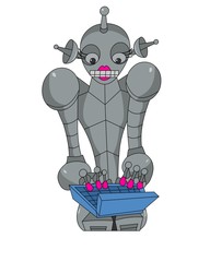 Grey Girl Robot