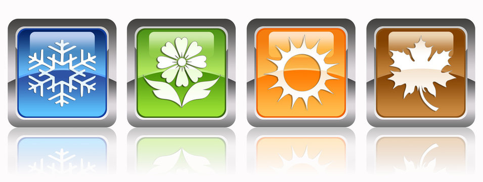 Four seasons glossy icons