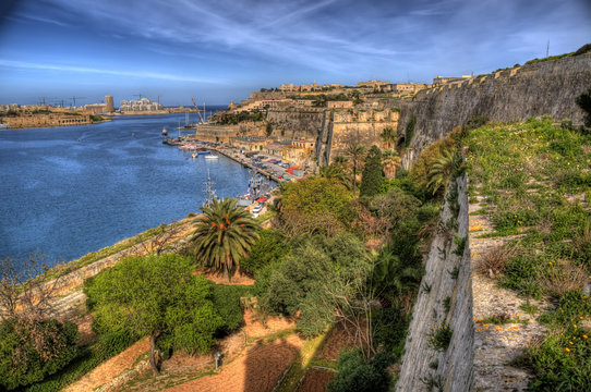 Overlooking Valetta Bay in Malta