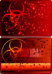 Cards with biohazard sign
