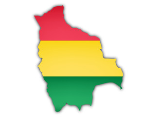 Fototapeta premium map and flag of bolivia