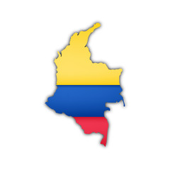 Fototapeta premium map and flag of columbia