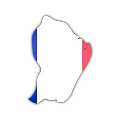map and flag of french guyana