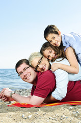 Happy family at beach