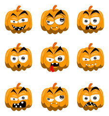 Cartoon halloween pumpkins