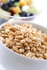 Cornflakes and fresh fruit salad