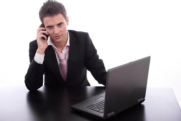 Businessman working with laptop