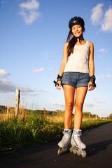 Woman on inline skates / rollerblades