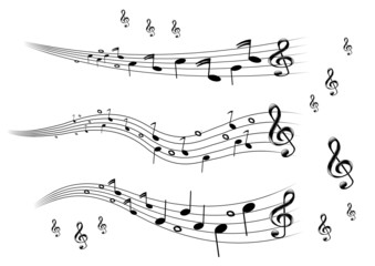 Noten mit Notenschl&uuml;ssel
