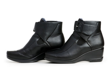 Black boots isolated on the white background