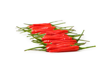 Red chili peppers isolated on the white