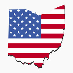 Ohio map flag