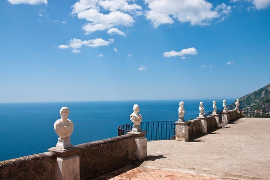Marble bust on a terrace