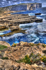 Fototapeta premium Waves Crashing on The Shore of Gozo