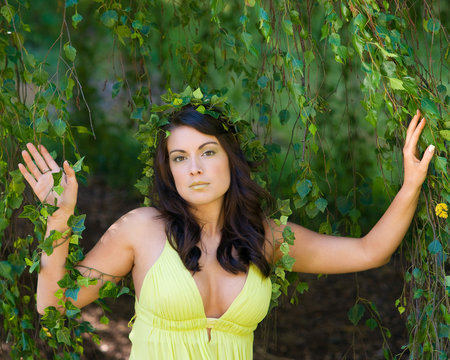 Nymph under a weeping tree
