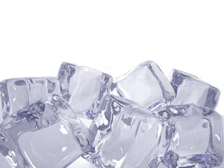 Ice cubes isolated on white