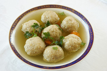 Matzo balls soup