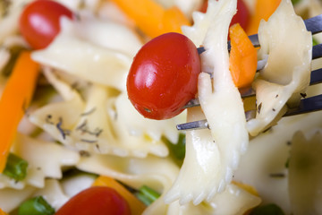 Fork Full of Pasta and Tomato