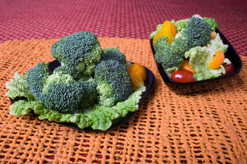 Broccoli and Small Salad Plates