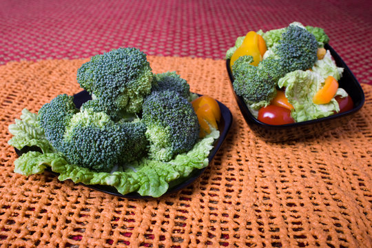 Broccoli and Small Salad Plates