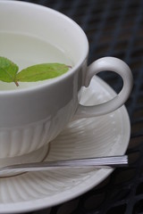 Mint leaves in a teacup