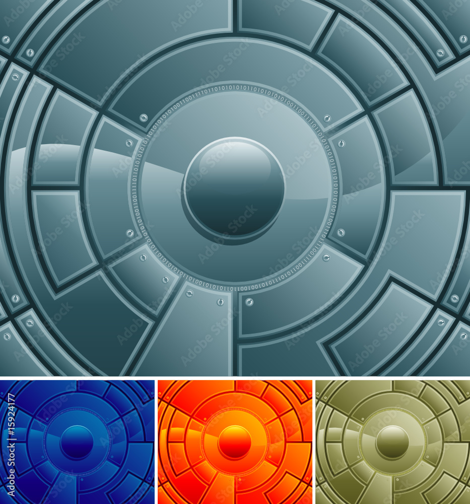 Aufkleber Set of abstract technology background. vector layered.