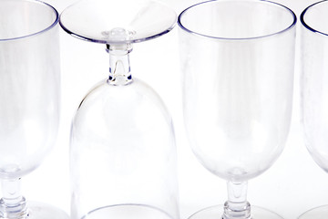 Empty wineglasses isolated on white