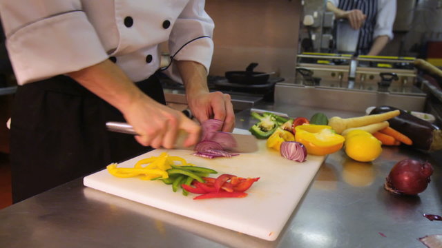 Chef preparing vegetables