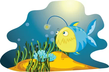 Washable wall murals Submarine Lone  Anglerfish