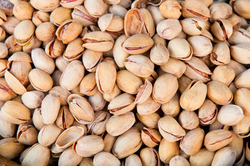close-up of pistachio nuts
