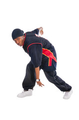 Cool young basketball player on white background