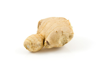 fresh ginger on white background